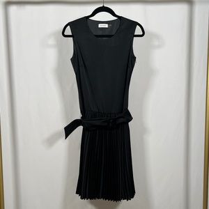 Calvin Klein Satin Pleated  Black Dress (6)